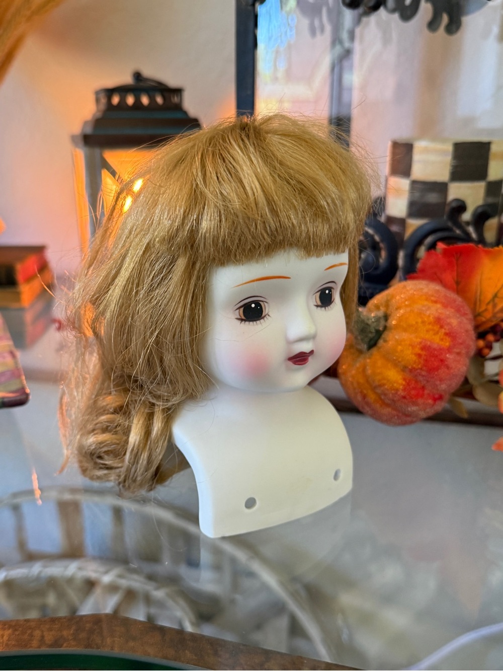 Vintage Porcelain Doll Head Accent in Blonde and White for Crafting - Picture 11 of 14